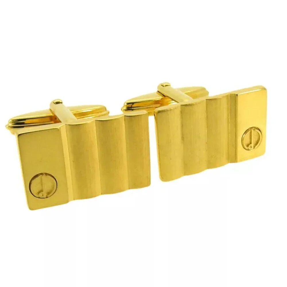 Dunhill Cufflinks D Mark Gold Bracket Authentic USED
